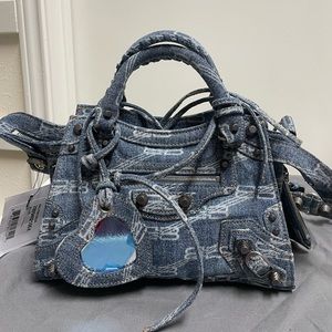 Balenciaga Neo Cagole Monogram Denim crossbody Bag